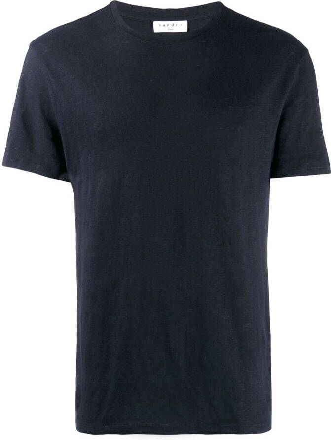 SANDRO T-shirt met ronde hals Blauw