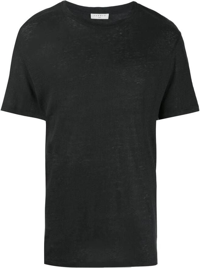 SANDRO T-shirt met ronde hals Zwart