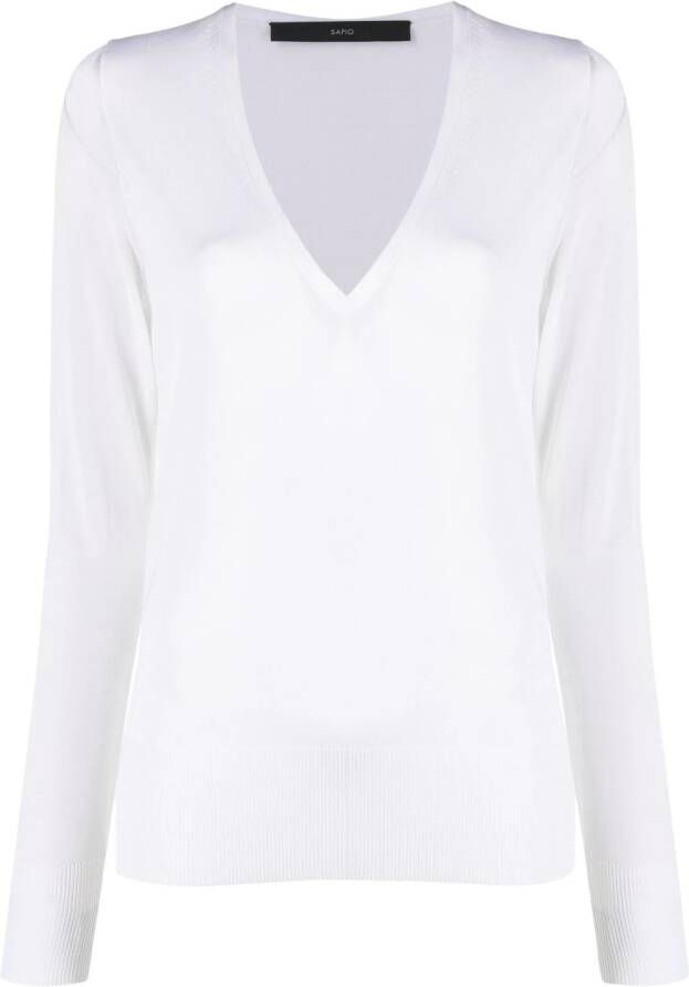 SAPIO Semi-doorzichtige trui Wit