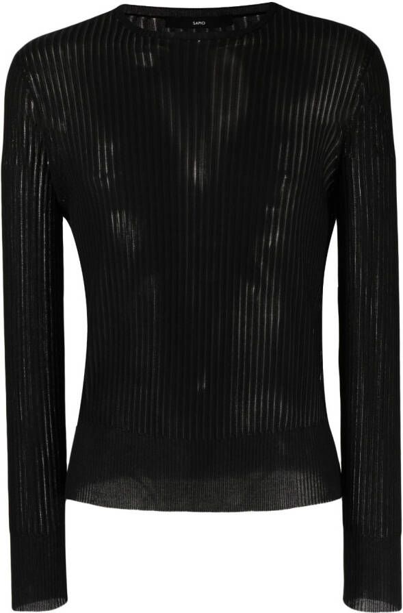 SAPIO Semi-doorzichtige trui Zwart