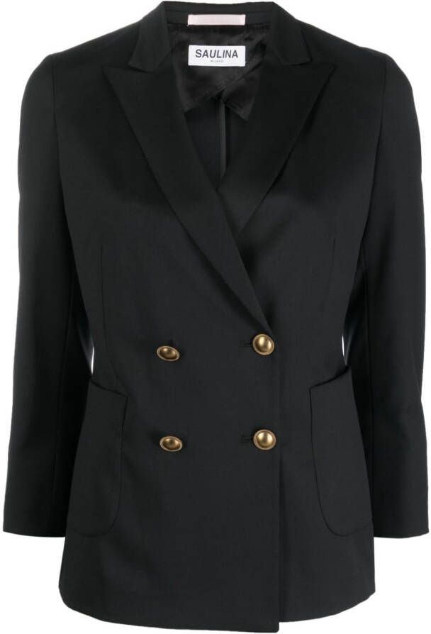 SAULINA Blazer met dubbele rij knopen Zwart