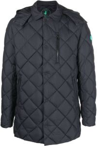 Save The Duck diamond-quilted padded jacket Blauw