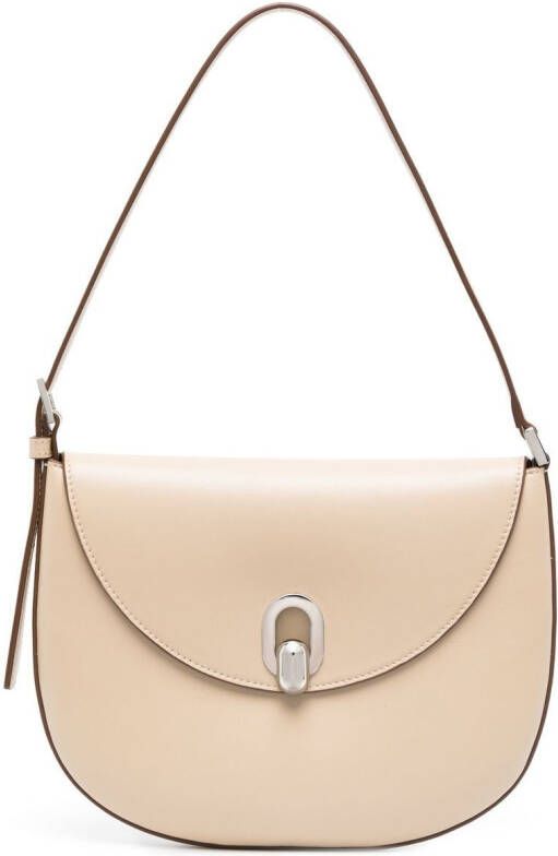Savette Tondo leren schoudertas Beige
