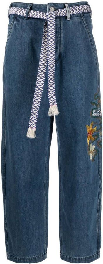 Scotch & Soda Jeans met borduurwerk Blauw