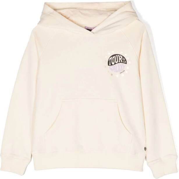 Scotch & Soda Hoodie met tekst Beige