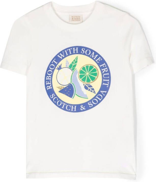 Scotch & Soda T-shirt met print Wit