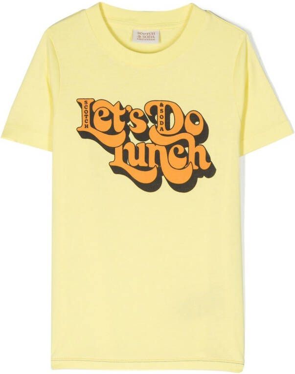 Scotch & Soda T-shirt met tekst Geel