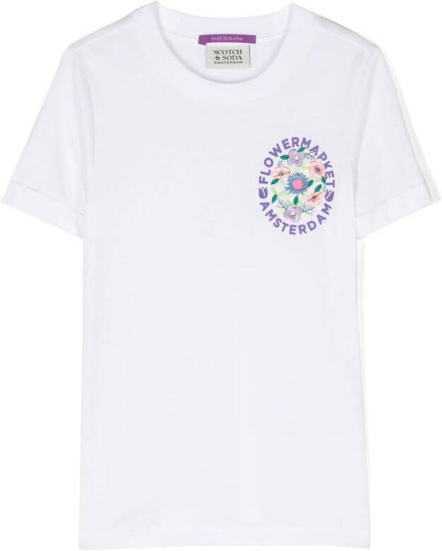 Scotch & Soda T-shirt met print Wit