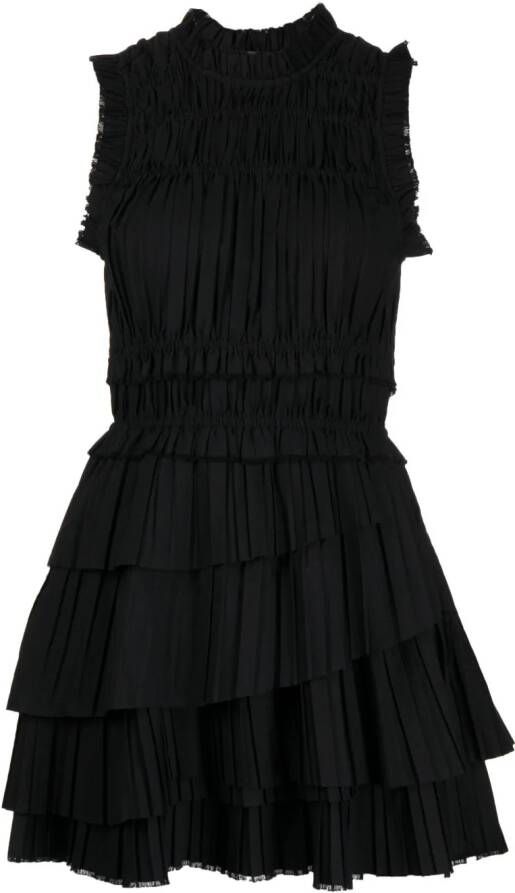 Sea Geplooide mini-jurk Zwart