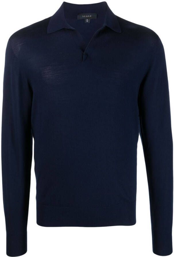 Sease Lasca poloshirt van merinowol Blauw