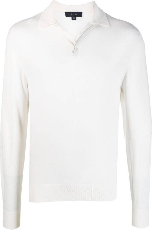 Sease Poloshirt van merino wol Wit