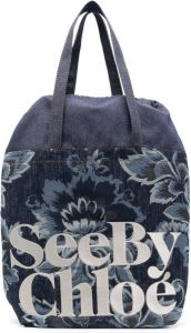 See by Chloé Shopper met bloemenprint Blauw