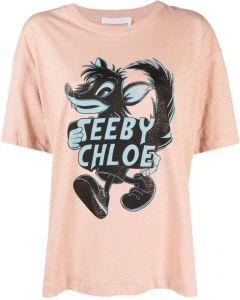 See by Chloé T-shirt met print Roze