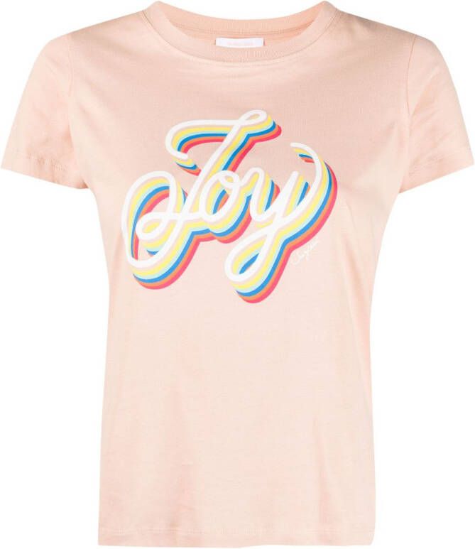 See by Chloé T-shirt met grafische print Roze