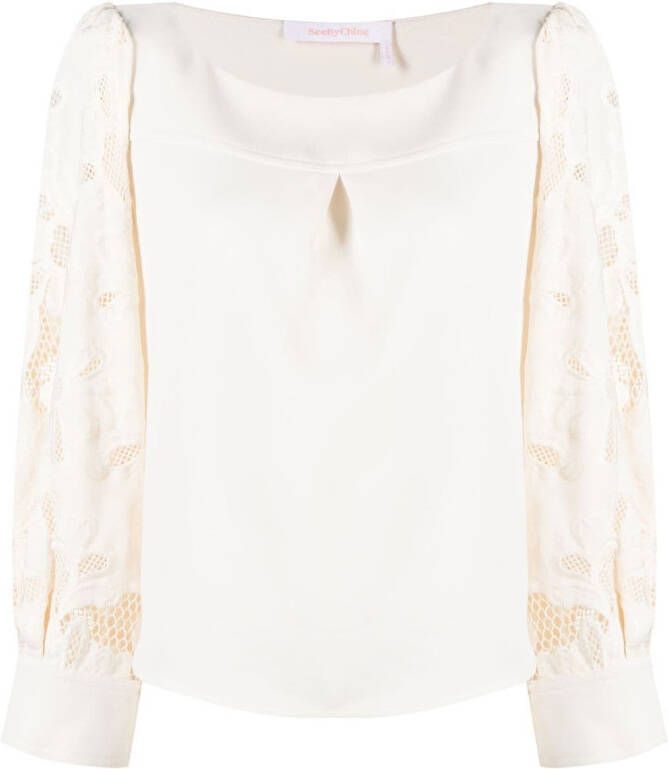 See by Chloé Guipure blouse Beige
