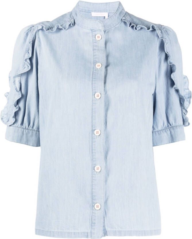 See by Chloé Blouse met ruches Blauw