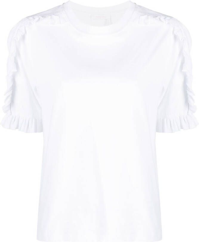 See by Chloé T-shirt met ruches Wit