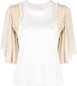 See by Chloé T-shirt met fladdermouwen Wit