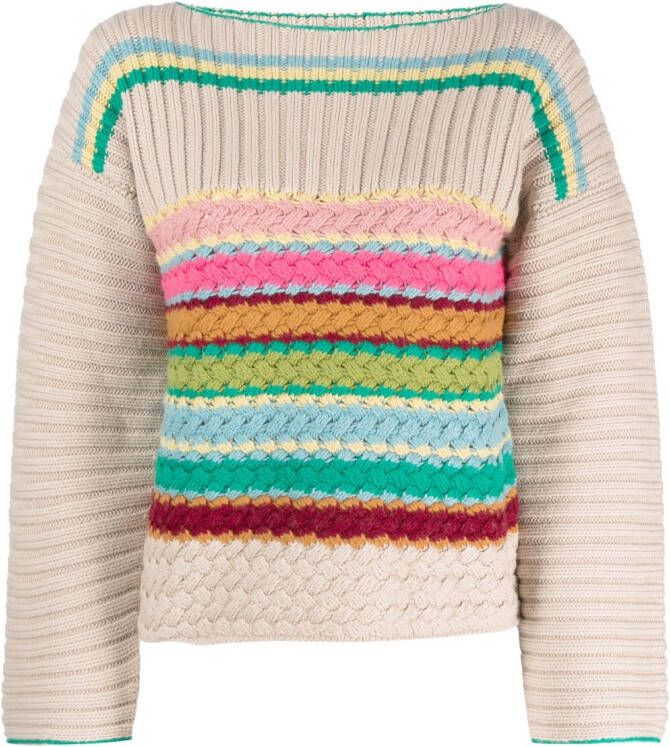 See by Chloé Gestreepte trui Beige