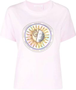 See by Chloé T-shirt met logoprint Roze