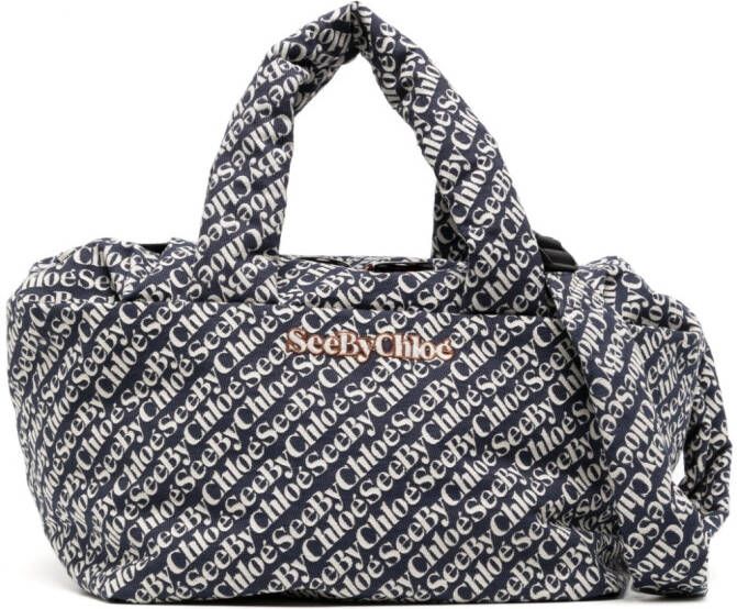 See by Chloé Tilly monogram-pattern tote bag Blauw