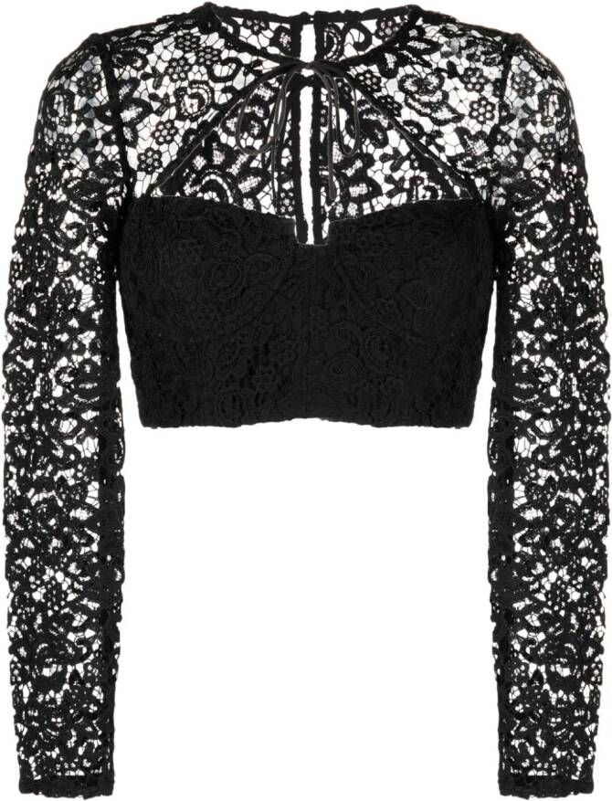 Self-Portrait Cropped top Zwart