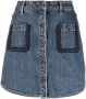 Self-Portrait Denim midi-rok Blauw - Thumbnail 1