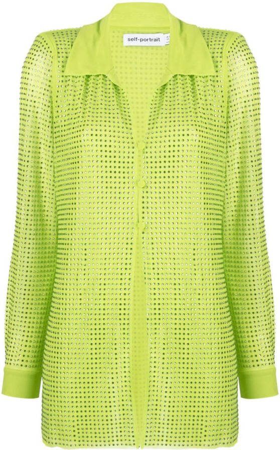 Self-Portrait Shirt met studs Groen