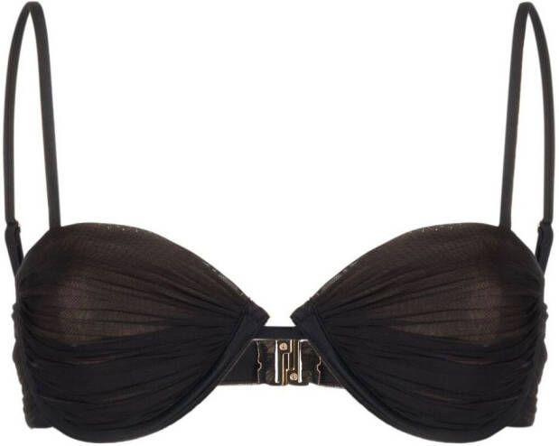 Self-Portrait Bikinitop met mesh Bruin