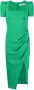 Self-Portrait Midi-jurk met gesmockt detail Groen - Thumbnail 1