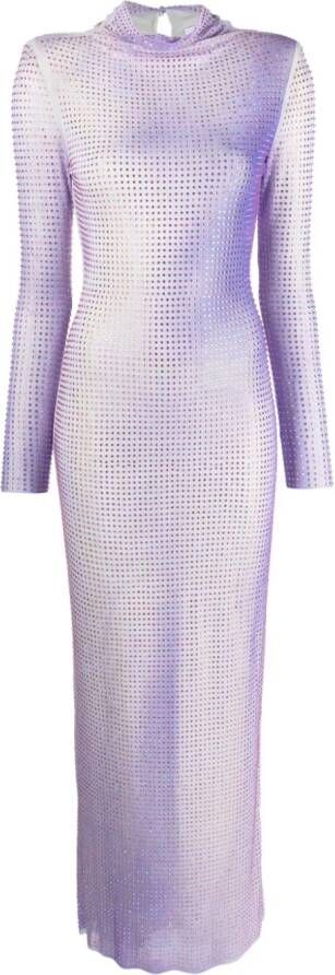 Self-Portrait Midi-jurk met print Paars