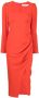 Self-Portrait Midi-jurk met ruches Rood - Thumbnail 1