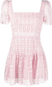 Self-Portrait Mini-jurk met kant Roze