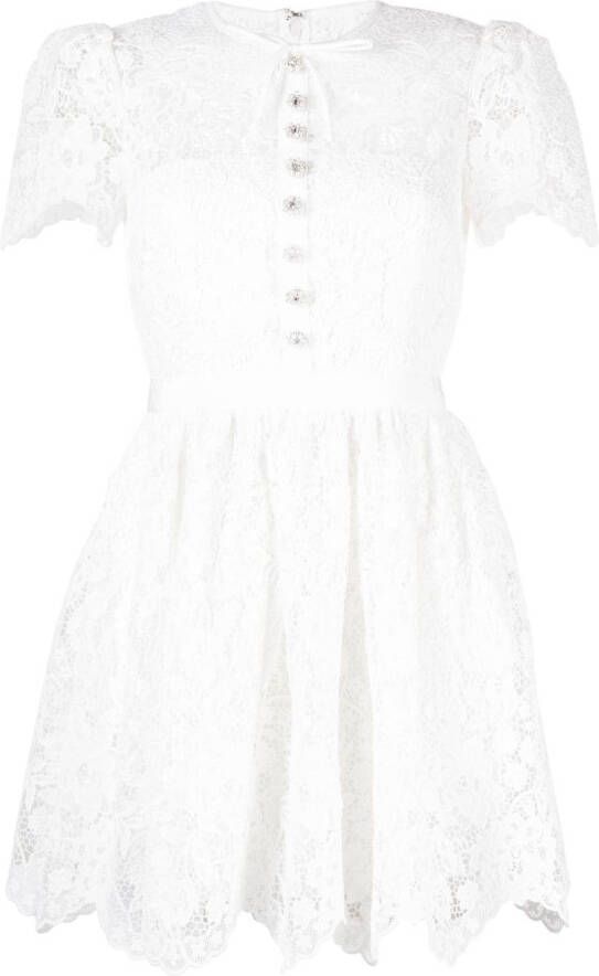 Self-Portrait Mini-jurk met kant Wit