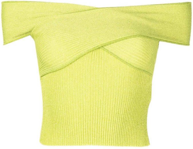 Self-Portrait Off-shoulder top Groen