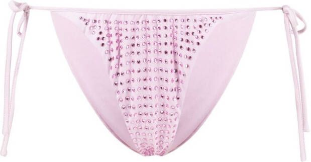 Self-Portrait Bikinislip verfraaid met stras Roze