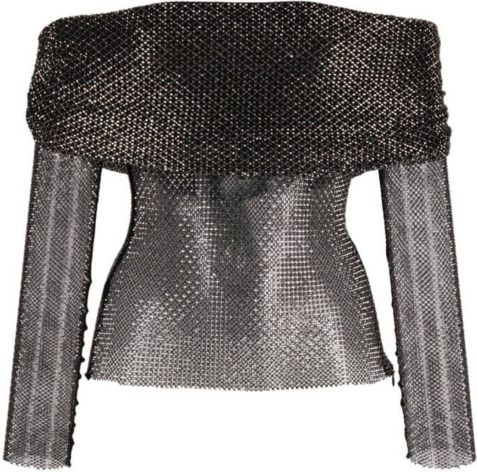Self-Portrait Off-shoulder top Zwart