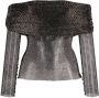 Self-Portrait Off-shoulder top Zwart - Thumbnail 1