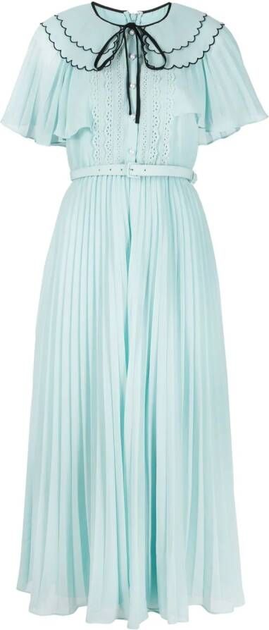 Self-Portrait Chiffon jurk Blauw