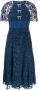 Self-Portrait Midi-jurk met kant Blauw - Thumbnail 1