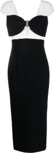 Self-Portrait Midi-jurk met strikdetail Zwart