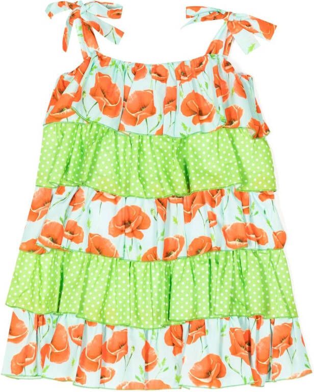 SELINIACTION KIDS Jurk met bloe print Groen