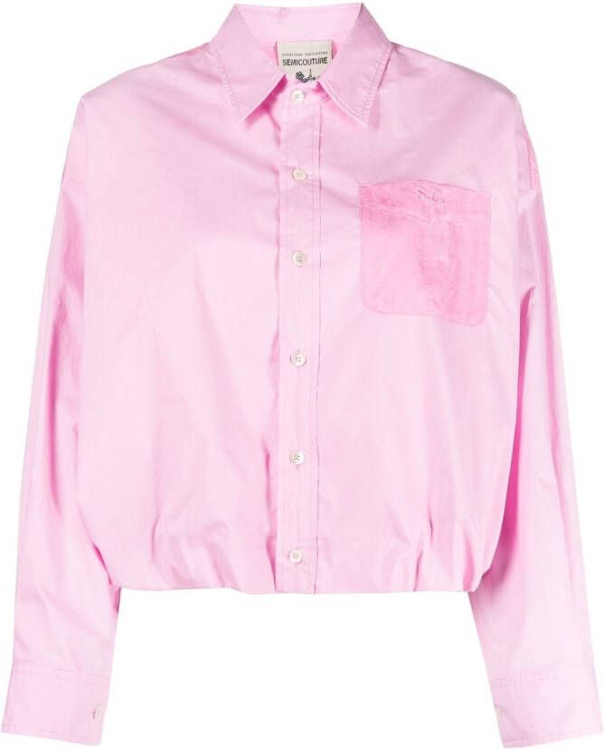 Semicouture Cropped blouse Roze