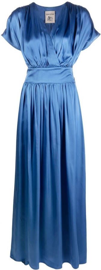 Semicouture Gedrapeerde maxi-jurk Blauw