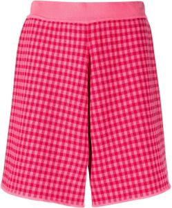 Semicouture Geruite shorts Roze