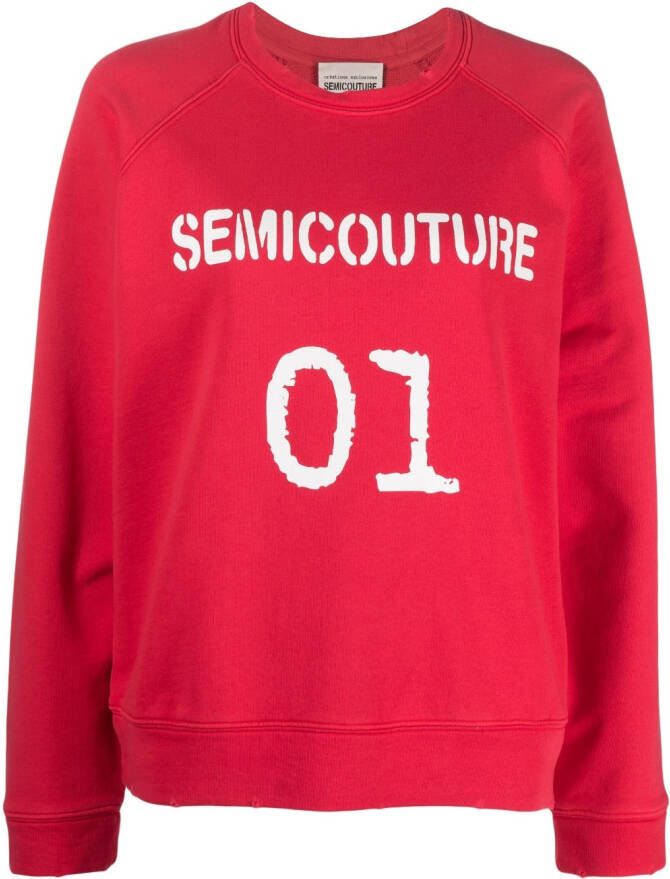 Semicouture T-shirt met logo Rood