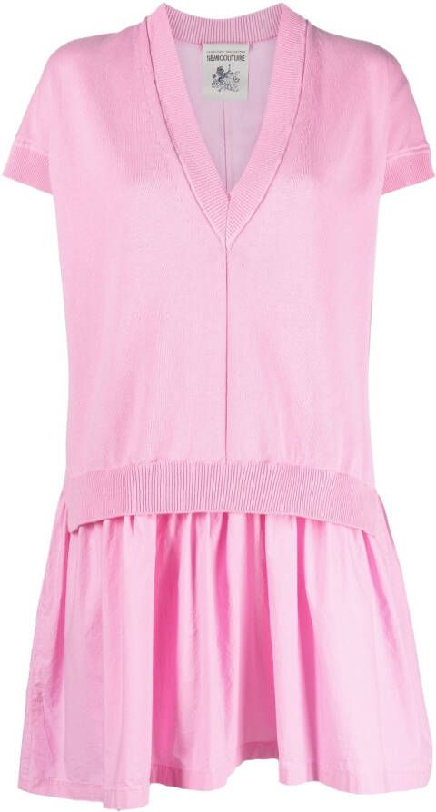 Semicouture Maxi-jurk met V-hals Roze