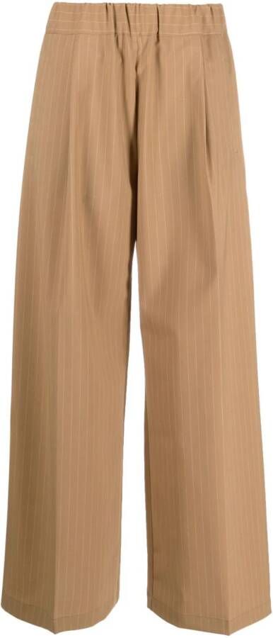 Semicouture pinstripe wide-leg trousers Beige