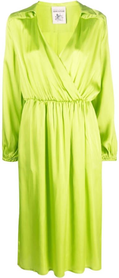 Semicouture Mini-jurk met watervalhals Groen