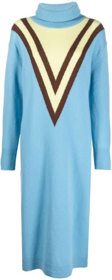Semicouture Jurk met col Blauw